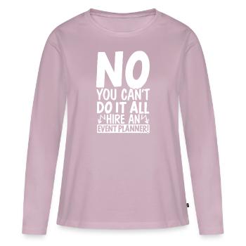 Organisateur de gestion d’événements Embaucher un planificateur d’événements - T-shirt manches longues Premium bio Femme - rose poudré - Devant - Julia (174cm)