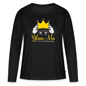 Glam-ma Grand-mère Grand-mère Grand-mère Grand-mère Grand-mère - T-shirt manches longues Premium bio Femme - noir - Devant - Julia (174cm)