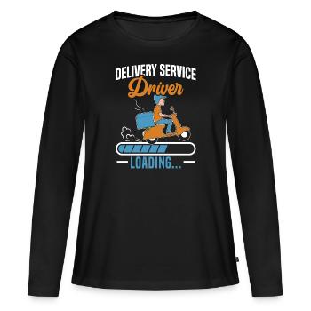 Chauffeur-livreur Coursier Livreur de nourriture - T-shirt manches longues Premium bio Femme - noir - Devant - Julia (174cm)