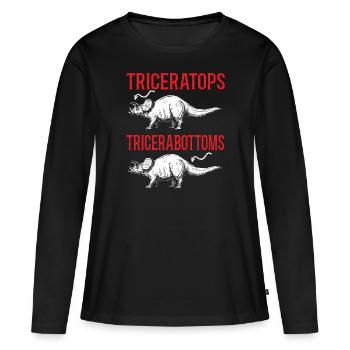 Triceratops Dinosaur Lover Prehistoric Dino - T-shirt manches longues Premium bio Femme - noir - Devant - Julia (174cm)