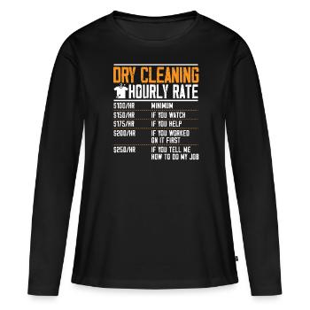 Chemische Reinigung Stundensatz Beruf Chemische Reinigung - Frauen Premium Bio Langarmshirt - Schwarz - Vorne - Julia (174cm)