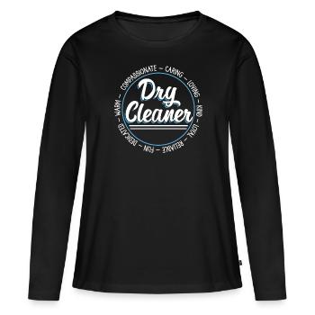 Chemische Reinigung Manager Job Beruf Chemische Reinigung - Frauen Premium Bio Langarmshirt - Schwarz - Vorne - Julia (174cm)
