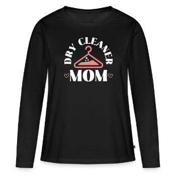 Chemische Reinigung Mama Job Chemische Reinigung Mütter Tag - Frauen Premium Bio Langarmshirt - Schwarz - Vorne - Julia (174cm)