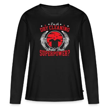 Ich bin eine chemische Reinigung, was ist deine Superkraft - Frauen Premium Bio Langarmshirt - Schwarz - Vorne - Julia (174cm)