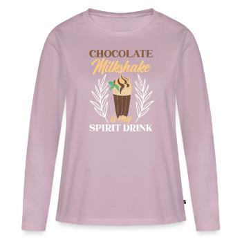 Chocolate Milkshake Is My Spirit Drink Choco - Women's Premium Organic Long Sleeve Shirt - dusky pink - Front - Julia (174cm)
