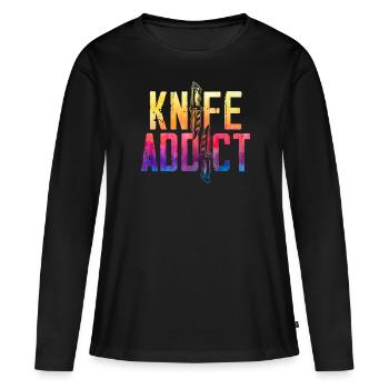Messer süchtig Messer sammeln Messer Sammler - Frauen Premium Bio Langarmshirt - Schwarz - Vorne - Julia (174cm)