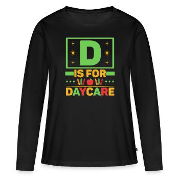 Enseignante en garderie Directrice de l’éducatrice en garderie - T-shirt manches longues Premium bio Femme - noir - Devant - Julia (174cm)