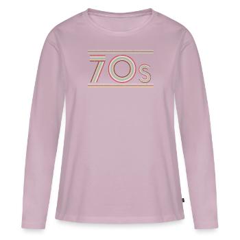 Retro 70's 1970 Vintage Seventies Party 1970er - Frauen Premium Bio Langarmshirt - Altrosa - Vorne - Julia (174cm)
