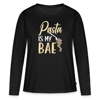 Pasta Is My Bae Italian Food Lover Spaghetti Eater - T-shirt manches longues Premium bio Femme - noir - Devant - Julia (174cm)