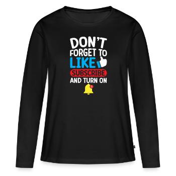 Créateur de contenu Influenceur de médias sociaux Vlogger - T-shirt manches longues Premium bio Femme - noir - Devant - Julia (174cm)