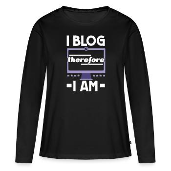 Créateur de contenu Influenceur des médias sociaux Vlogger - T-shirt manches longues Premium bio Femme - noir - Devant - Julia (174cm)