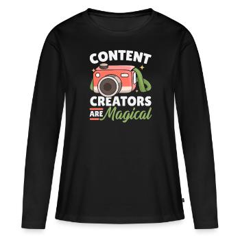 Les créateurs de contenu sont des vloggers magiques sur les réseaux sociaux - T-shirt manches longues Premium bio Femme - noir - Devant - Julia (174cm)