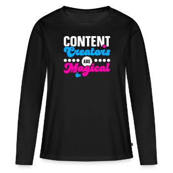 Les créateurs de contenu sont des vloggers magiques sur les réseaux sociaux - T-shirt manches longues Premium bio Femme - noir - Devant - Julia (174cm)