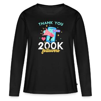 Créateur de contenu Influenceur des médias sociaux Vlogger - T-shirt manches longues Premium bio Femme - noir - Devant - Julia (174cm)