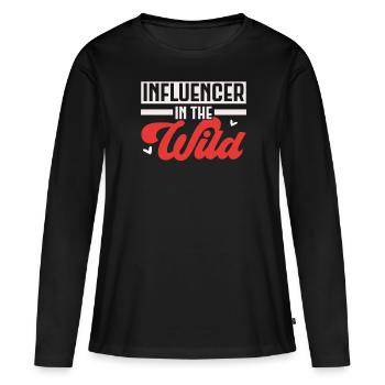 Influenceur In The Wild Content Creator Vlogger - T-shirt manches longues Premium bio Femme - noir - Devant - Julia (174cm)