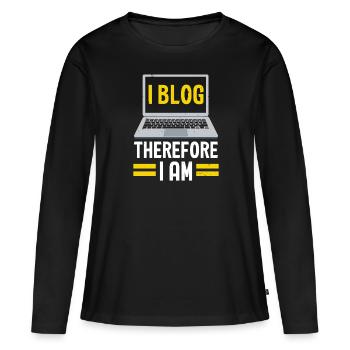 Créateur de contenu Influenceur des médias sociaux Vlogger - T-shirt manches longues Premium bio Femme - noir - Devant - Julia (174cm)