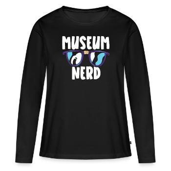 Musée Nerd Museum Lover Museum Conservateur du musée - T-shirt manches longues Premium bio Femme - noir - Devant - Julia (174cm)