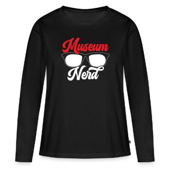 Musée Nerd Museum Lover Museum Conservateur du musée - T-shirt manches longues Premium bio Femme - noir - Devant - Julia (174cm)