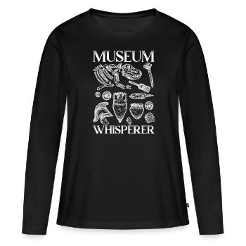 Musée Whisperer Museum Lover Museum Conservateur de musée - T-shirt manches longues Premium bio Femme - noir - Devant - Julia (174cm)
