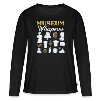 Musée Whisperer Museum Lover Museum Conservateur de musée - T-shirt manches longues Premium bio Femme - noir - Devant - Julia (174cm)