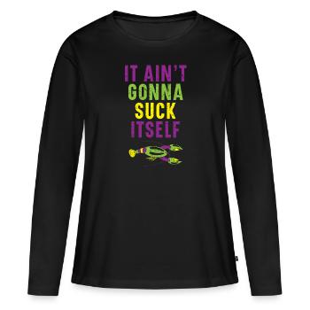 Il ne va pas se sucer Mardi Gras d’écrevisses - T-shirt manches longues Premium bio Femme - noir - Devant - Julia (174cm)