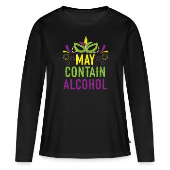 Peut contenir de l’alcool Mardi Gras Celebration - T-shirt manches longues Premium bio Femme - noir - Devant - Julia (174cm)