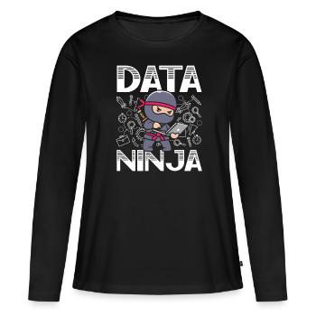 Data Ninja Data Whisperer Data Scientist - Frauen Premium Bio Langarmshirt - Schwarz - Vorne - Julia (174cm)