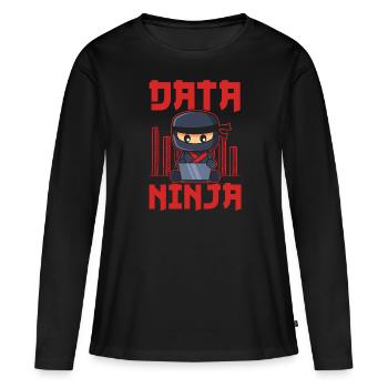 Data Ninja Data Whisperer Data Scientist - Frauen Premium Bio Langarmshirt - Schwarz - Vorne - Julia (174cm)