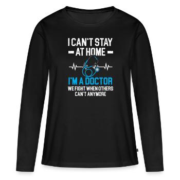 Médecin Médecine Médecine Médecin Soins de santé - T-shirt manches longues Premium bio Femme - noir - Devant - Julia (174cm)