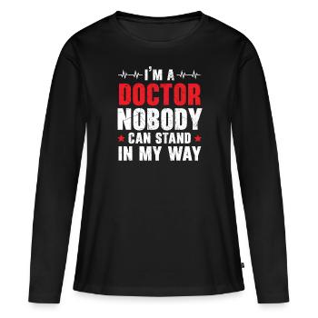 Médecin Médecine Médecine Médecin Soins de santé - T-shirt manches longues Premium bio Femme - noir - Devant - Julia (174cm)