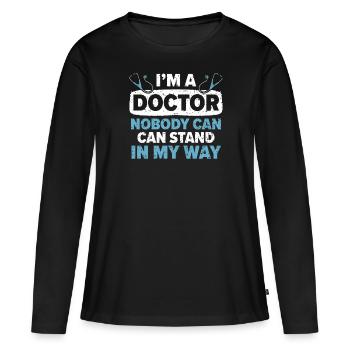 Médecin Médecine Médecine Médecin Soins de santé - T-shirt manches longues Premium bio Femme - noir - Devant - Julia (174cm)