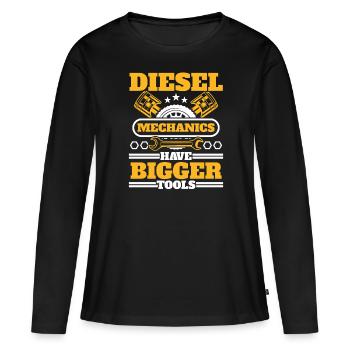 Les mécaniciens diesel ont de plus gros outils Mécanicien automobile - T-shirt manches longues Premium bio Femme - noir - Devant - Julia (174cm)