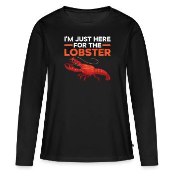 Je suis juste ici pour les fruits de mer de langoustes de homard - T-shirt manches longues Premium bio Femme - noir - Devant - Julia (174cm)