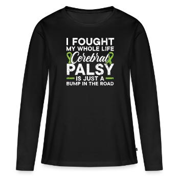 Zerebralparese Bewusstsein Kampf Zerebralparese - Frauen Premium Bio Langarmshirt - Schwarz - Vorne - Julia (174cm)