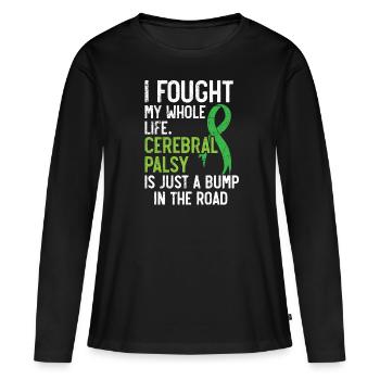 Zerebralparese Bewusstsein Kampf Zerebralparese - Frauen Premium Bio Langarmshirt - Schwarz - Vorne - Julia (174cm)