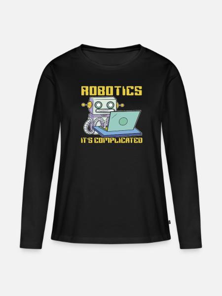 Robotik Es ist kompliziert Künstliche Intelligenz - Frauen Premium Bio Langarmshirt - Schwarz