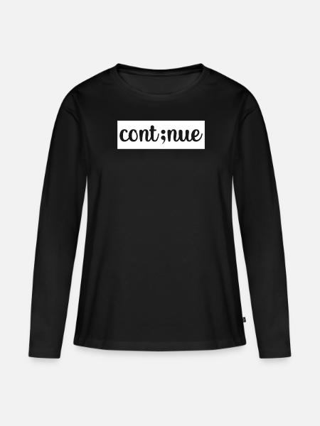 Suizidprävention Bewusstsein für psychische Gesundheit - Frauen Premium Bio Langarmshirt - Schwarz