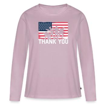 Patriotischer Veteran USA Flagge Amerikanischer Gedenktag - Frauen Premium Bio Langarmshirt - Altrosa - Vorne - Julia (174cm)