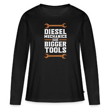 Les mécaniciens diesel ont de plus gros outils Mécanicien automobile - T-shirt manches longues Premium bio Femme - noir - Devant - Julia (174cm)
