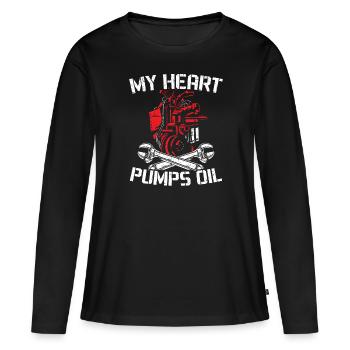 Les mécaniciens diesel ont de plus gros outils Mécanicien automobile - T-shirt manches longues Premium bio Femme - noir - Devant - Julia (174cm)