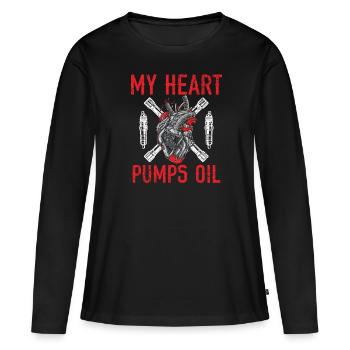 Les mécaniciens diesel ont de plus gros outils Mécanicien automobile - T-shirt manches longues Premium bio Femme - noir - Devant - Julia (174cm)