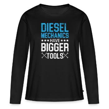 Les mécaniciens diesel ont de plus gros outils Mécanicien automobile - T-shirt manches longues Premium bio Femme - noir - Devant - Julia (174cm)