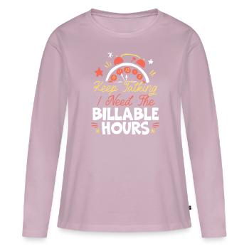 Juge Instance Salle d’audience Droit Justice Avocat Avocat - T-shirt manches longues Premium bio Femme - rose poudré - Devant - Julia (174cm)