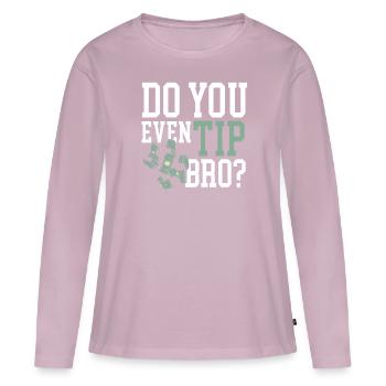 Avez-vous même un pourboire Bro Waiter Serveuse Barman - T-shirt manches longues Premium bio Femme - rose poudré - Devant - Julia (174cm)