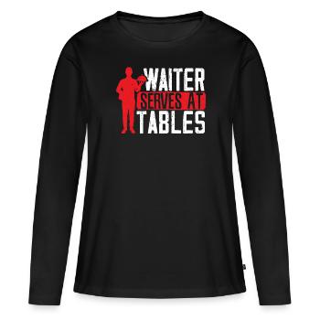Serveur Serveuse Barman Mixologue Barman Bartending - T-shirt manches longues Premium bio Femme - noir - Devant - Julia (174cm)