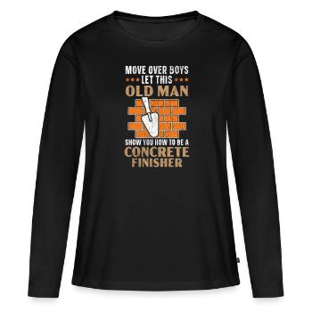 Briques Briques Ouvrier de la construction Briqueteur-maçon - T-shirt manches longues Premium bio Femme - noir - Devant - Julia (174cm)