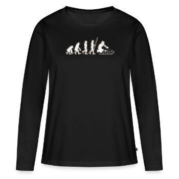 Briques Briques Ouvrier de la construction Briqueteur-maçon - T-shirt manches longues Premium bio Femme - noir - Devant - Julia (174cm)