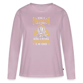 Fireman Fire Rescue Firefighter Firetruck - Women's Premium Organic Long Sleeve Shirt - dusky pink - Front - Julia (174cm)