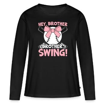 Amateur de baseball Joueur de baseball Entraîneur de baseball - T-shirt manches longues Premium bio Femme - noir - Devant - Julia (174cm)