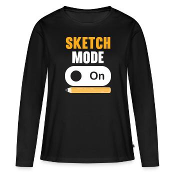 Esquisse Dessin Doodling Dessiner Dessinateur - T-shirt manches longues Premium bio Femme - noir - Devant - Julia (174cm)